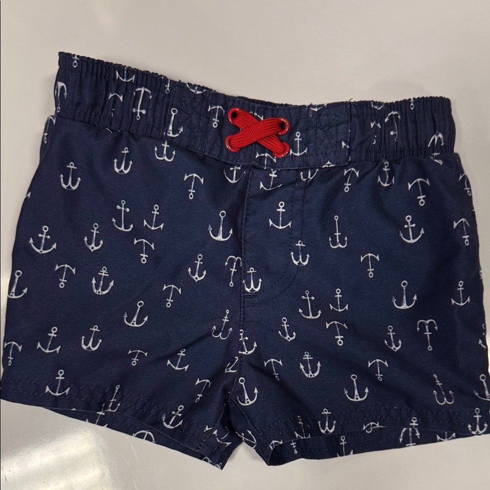 Cat & Jack Navy Anchor Print Kids Shorts